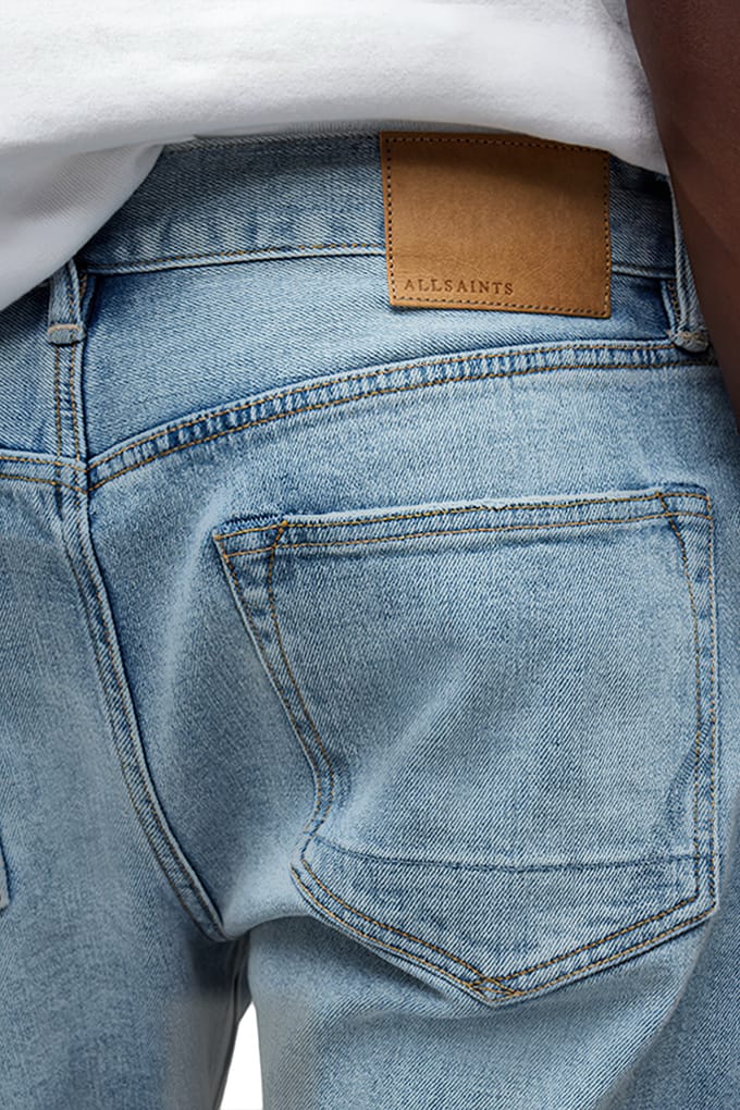 AllSaints Rex Light Indigo Größe: W28L32 | Slim Jeans Outlet | Herren | Blau