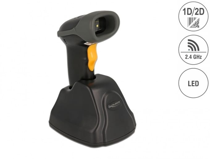 2.4 GHz Barcode Scanner 1D en 2D met laadstation - 5 talen