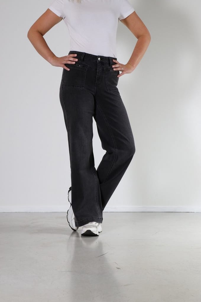 New Star - Broek Gina grey wide legs L31 - maat 32