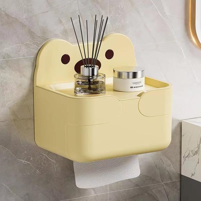 Wandgemonteerde Tissuebox Badkamer Cartoon Toiletpapier Lade one size