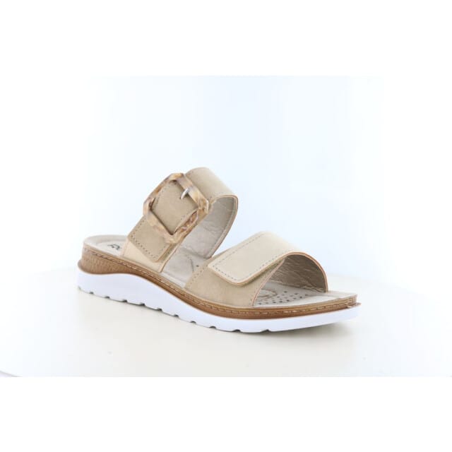 Rohde Beige Leren Dames Slippers - Beige - 41