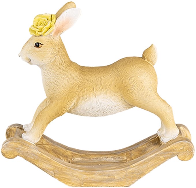 Clayre & Eef Decoratie Beeld Konijn 16x5x14 cm Bruin Kunststof