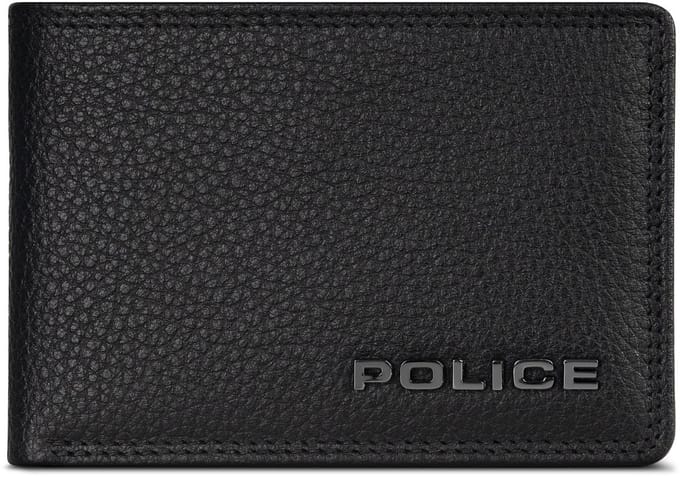 Police Portemonnee RFID-bescherming Leer 10.5 cm - Jongens - Horizontaal - black