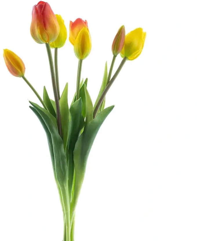 Bosje kunst tulpen x7 yellow/orange 47cm
