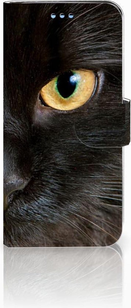 Samsung Galaxy S9 Telefoonhoesje met Pasjes Zwarte Kat