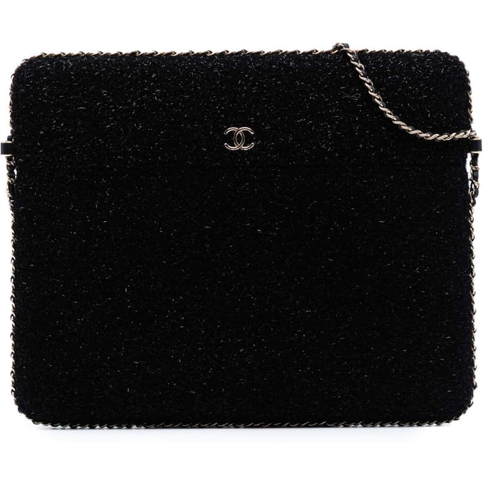 Tweedehands Cc Tweed Ketting Tablet Houder Schoudertas