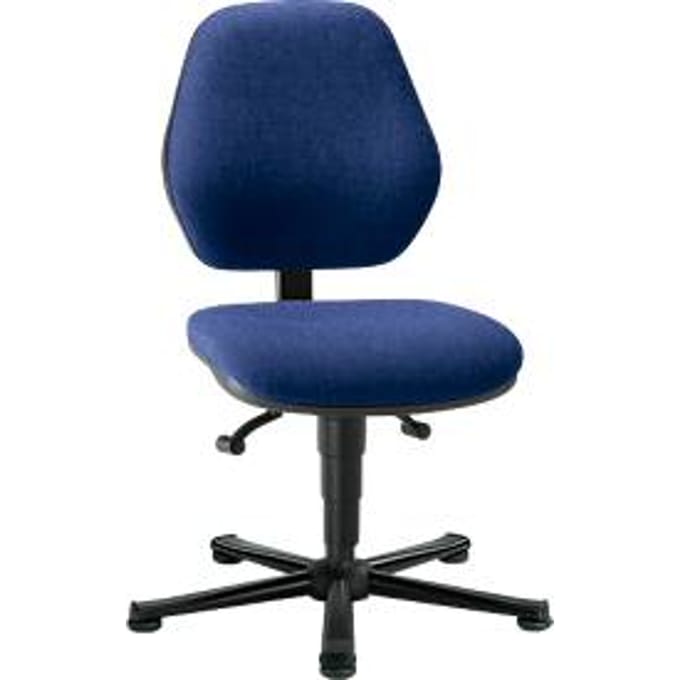 Labostoel Basic, stoffen bekleding, Duotec blauw
