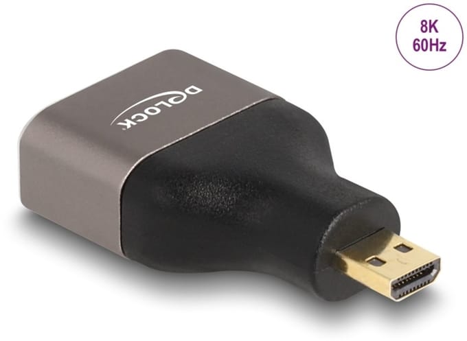 Delock 60079 HDMI Adapter [1x Micro-HDMI - 1x HDMI-bus] Goud, Grijs Vergulde steekcontacten 0 mm