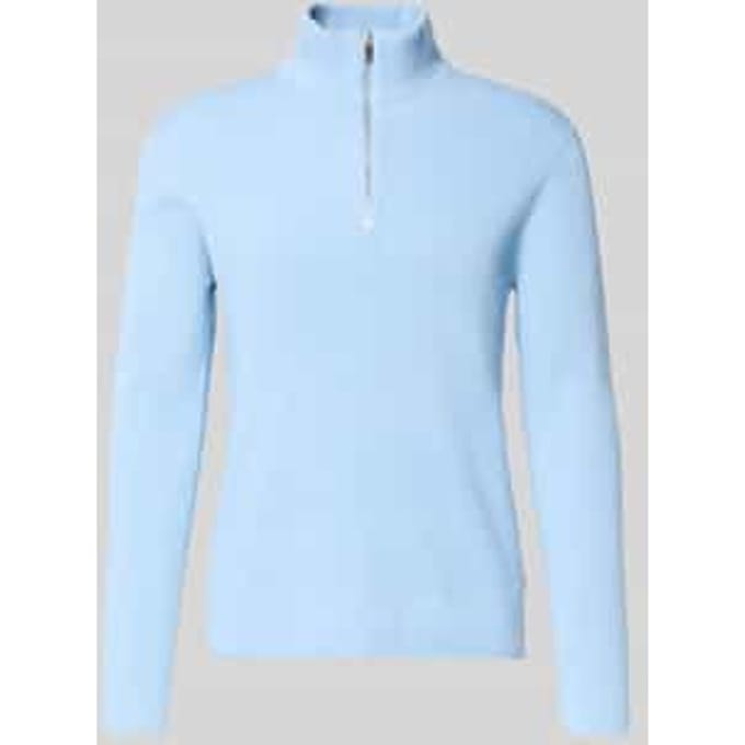 Gebreide pullover met opstaande kraag en ritssluiting