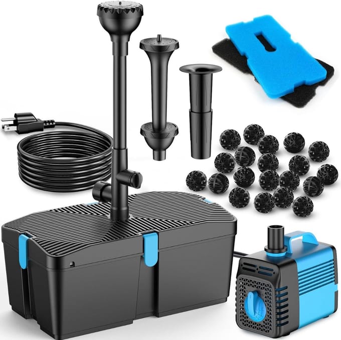 HEZIVO® Vijverfilter Complete Set - Met Pomp - Algenbestrijding - Fonteinpomp - 60W - 3100L/U