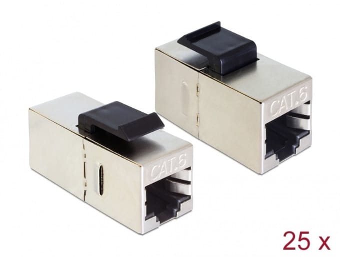 Delock Keystone Module RJ45 jack > RJ45 jack Cat.6 compact 25 pieces