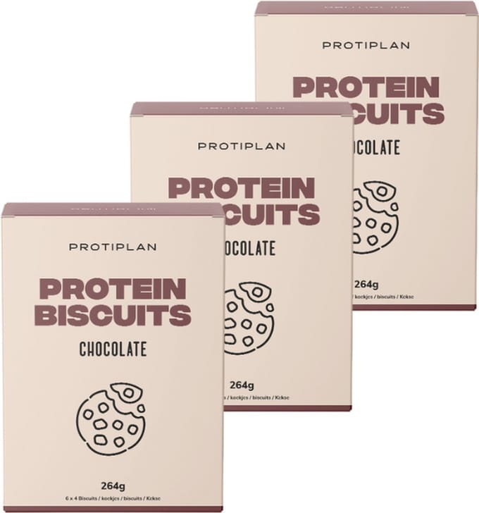 Protiplan - Biscuit Chocolade - 3 stuks - 3 x 264 g - Low carb snack - Eiwitrijk