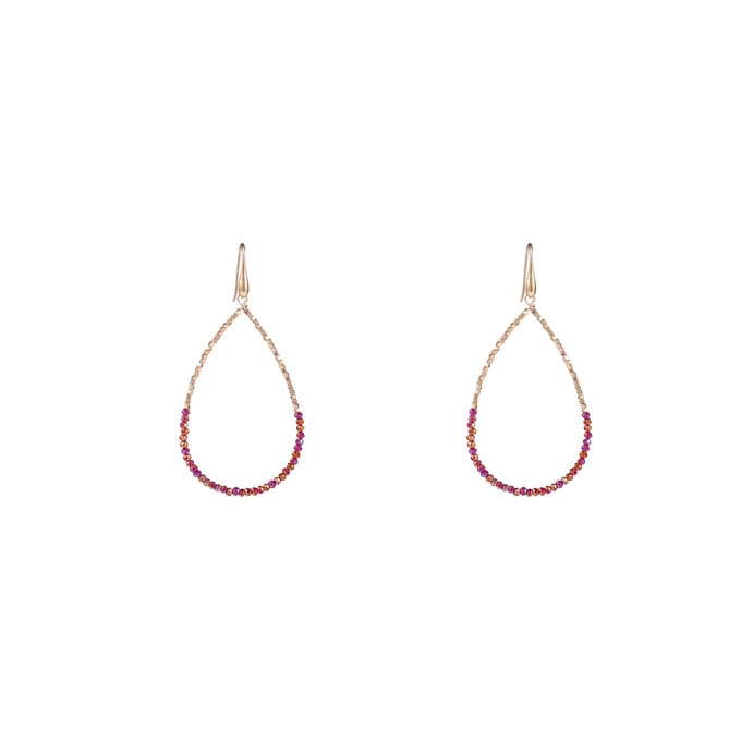 Day&Eve by Go Dutch Label Oorhangers Elegant Beads Drop Fuchsia