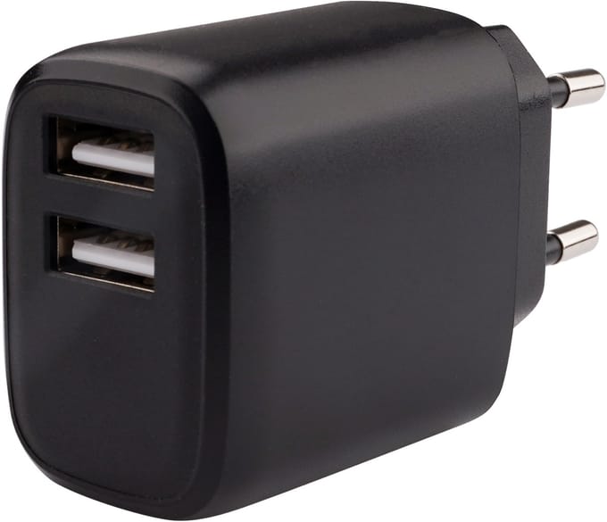 Musthavz - 2 x USB-A oplader 17W - zwart