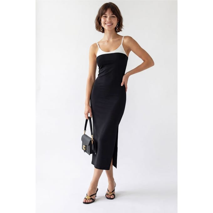 Mouwloze Bodycon Midi Jurk Met Splits