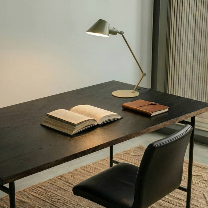 Lindby - bureaulamp - 1licht - Metaal, ijzer - H: 64 cm - E27 - lichtgroen