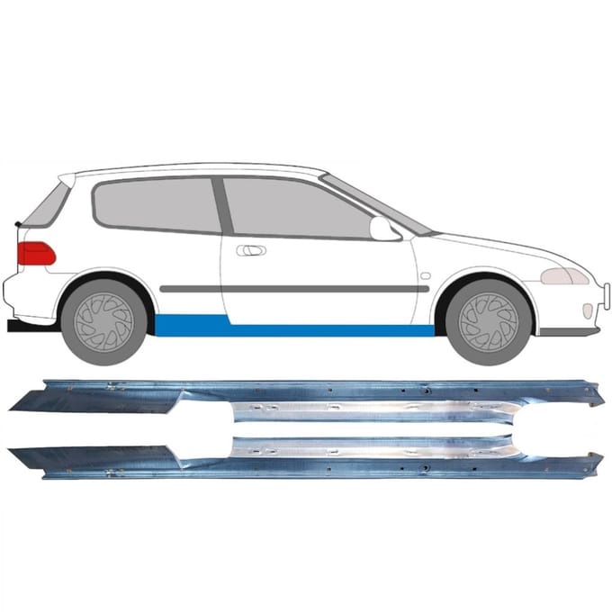 Reparatie dorpel voor Honda Civic 1991-1995 / Links + Rechts / Set