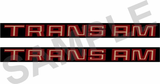 1970-1993 Pontiac Firebird doorhandle sticker rood - opdruk: TRANSAM
