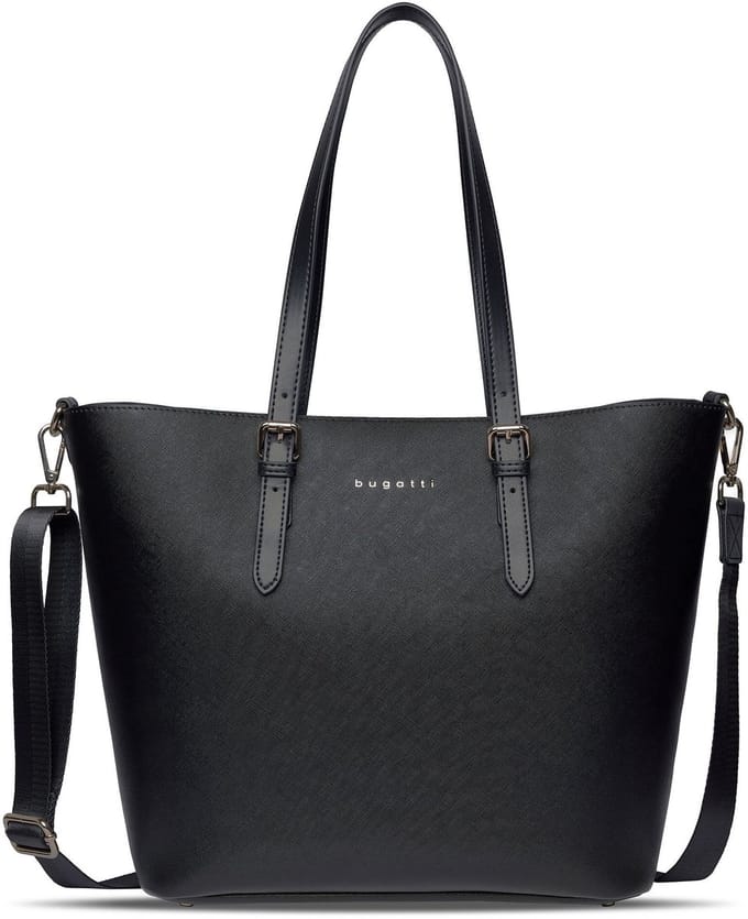 bugatti shopper schoudertas Ella Shopper Black Saffiano zwart