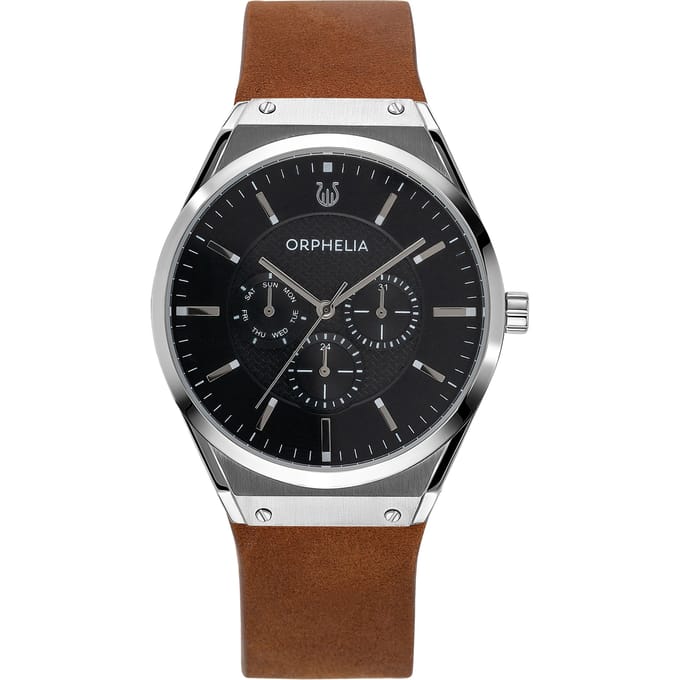 ORPHELIA OR71906 - Horloge - Leer - Bruin - 41 mm