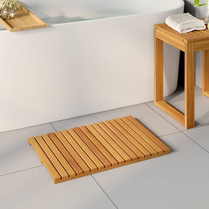 vidaXL - Badmat - 2 - st - Naturel - 60 - x - 40 - cm - Massief - Acacia - Hout