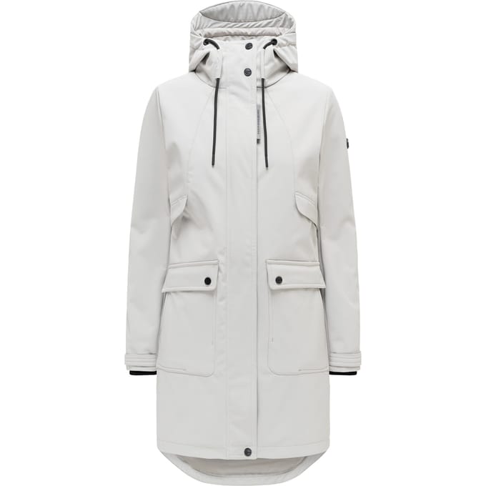 Navahoo dames softshell tussenjas Morgennebel met capuchon
