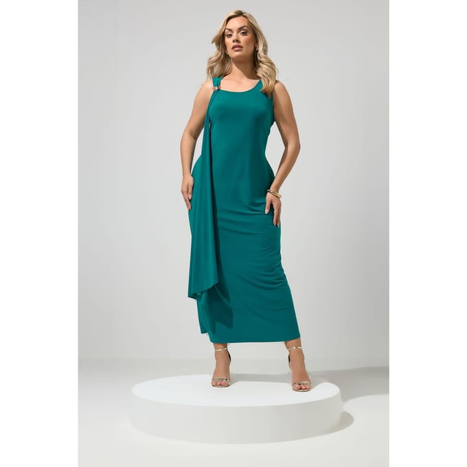 Yours London Blauwgroene Maxijurk Size 38