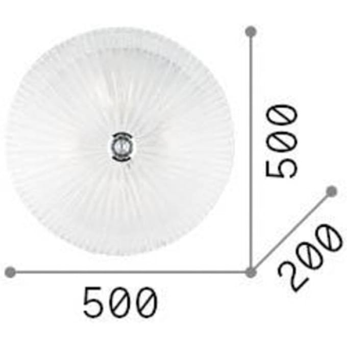 Plafondlamp Ideal Lux Shell, amberkleurig, glas, Ø 50 cm