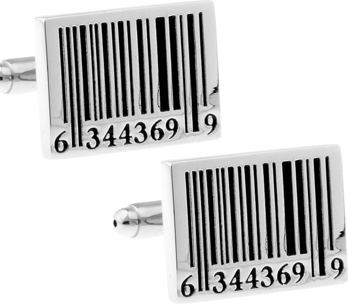 Amanto Manchetknopen Arsan - 316L Staal - Barcode - 15x20mm