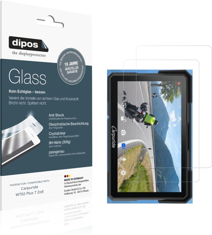 dipos – 2x Pantserfolie geschikt voor Carpuride W702 Plus 7 Zoll | 9H Screenprotector