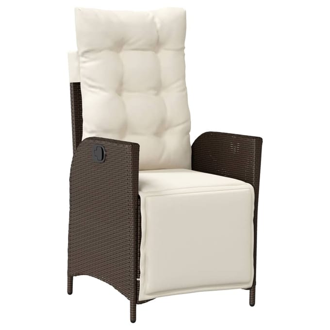 vidaXL - 5-delige - Tuinset - met - kussens - poly - rattan - bruin