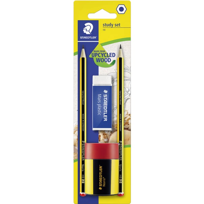 STAEDTLER - Noris HB potloodset - 2 potloden met gum en slijper