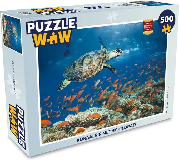 Puzzel Koraalrif met schildpad - Legpuzzel - Puzzel 500 stukjes