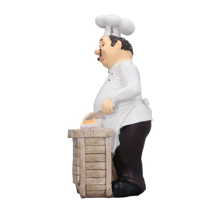 Hars Kok Standbeeld Restaurant Eettafel Decor Figuur Ornament Keukendecoratie white