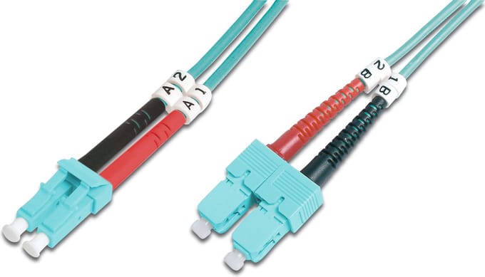 Digitus Serie - Glasvezel Patchkabel - LC/SC - Multimode OM3 - LSOH - 1m - Turkoois