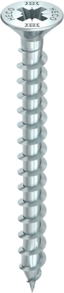 HECO TOPIX-plus schroeven - platkop verzinkt - 3,5x45 mm - PZ2 - voldraad - 500 st