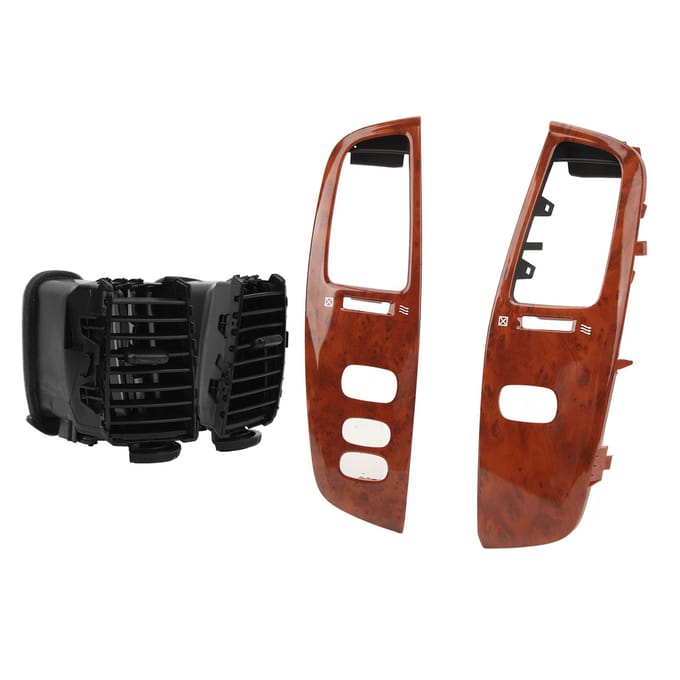 Dashboard Luchtrooster Houtnerf Dashboard Links Rechts Luchtuitlaat Kit met Frame Paneel voor Land Cruiser black