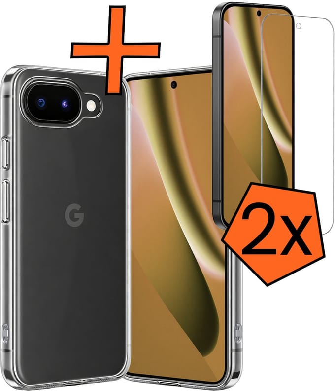 Hoes - Met 2x Screenprotector - Geschikt voor Google Pixel 10a - Sterk & Shockproof - Back Cover - Siliconen Case - Telefoon Hoes - Transparant