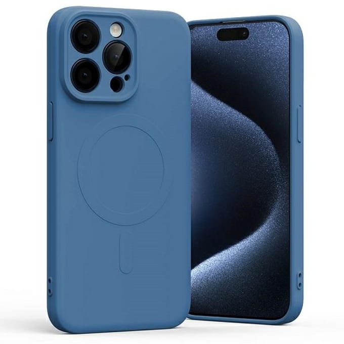 Mercury MagSafe Serie - iPhone 15 Pro Max Hoesje - Semi-Silicone - Blauw - Antislip