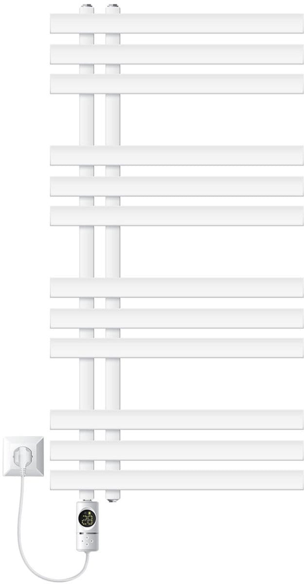 Badkamer radiator middenaansluiting 500x1000 mm wit met 300W LuxeBath verwarmingselement