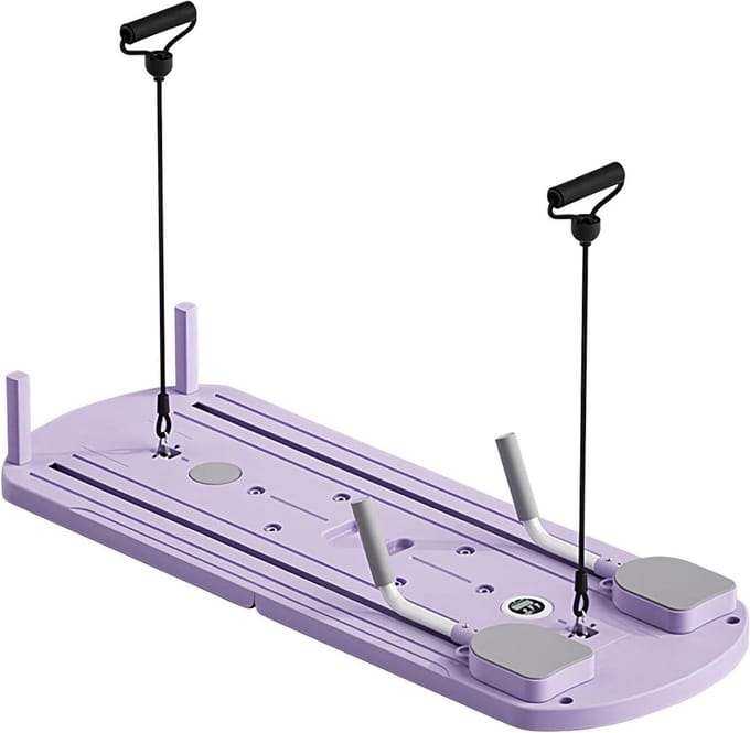 Pilates Reformer - Oefenplank - Thuis Workout - Automatische Rebound - 110 cm - Paars