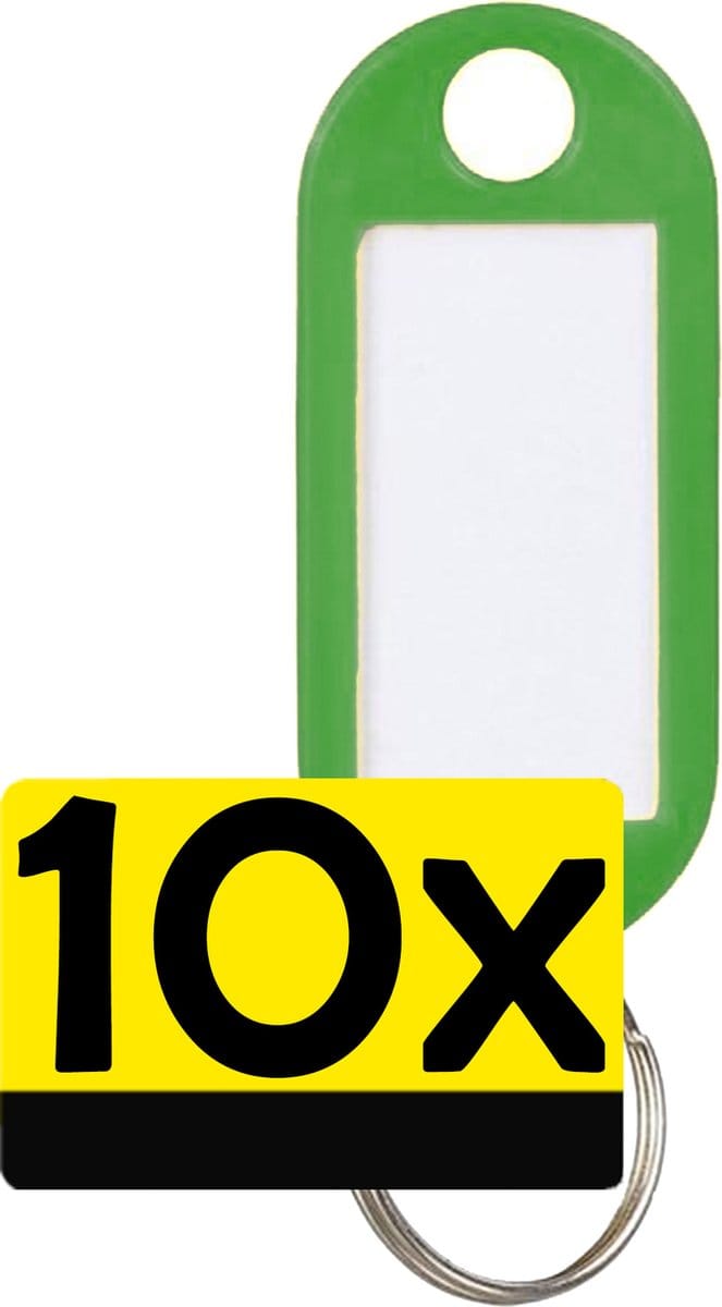 Sleutellabels Label Sleutel Sleutelhanger Gekleurde Bagagelabel Sleutelhanger Reislabel - Groen - 10 Stuks