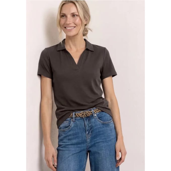 Poloshirt met korte mouwen en gespleten hals