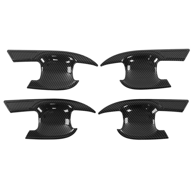 4 stuks Buitenste Deurklink Komafdekking Koolstofvezel Kleur ABS Frame Vervanging voor Highlander 2022+ black