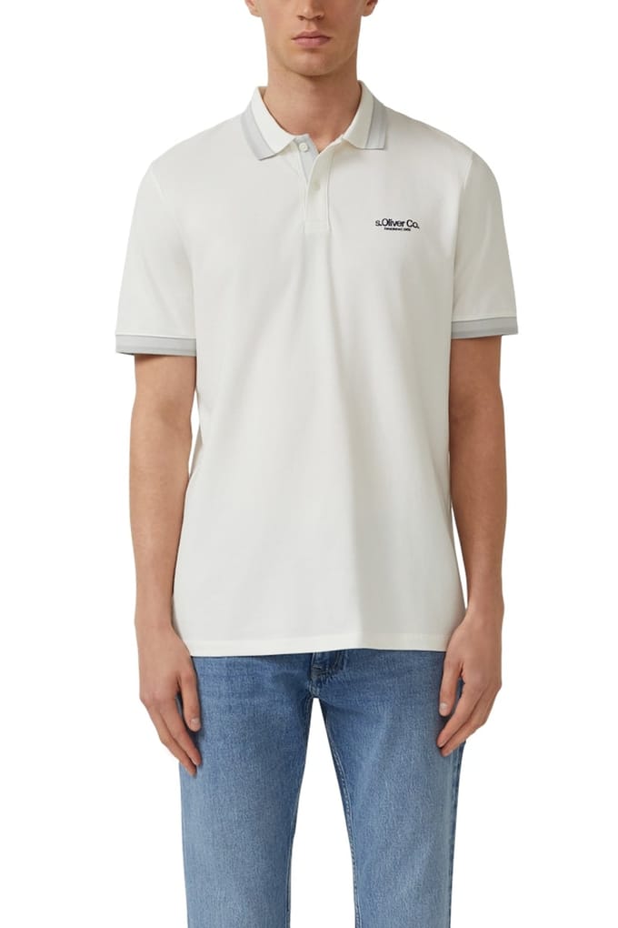 s.Oliver  Poloshirts Offwhite Maat: 3XL | Poloshirts Outlet | Heren | Wit