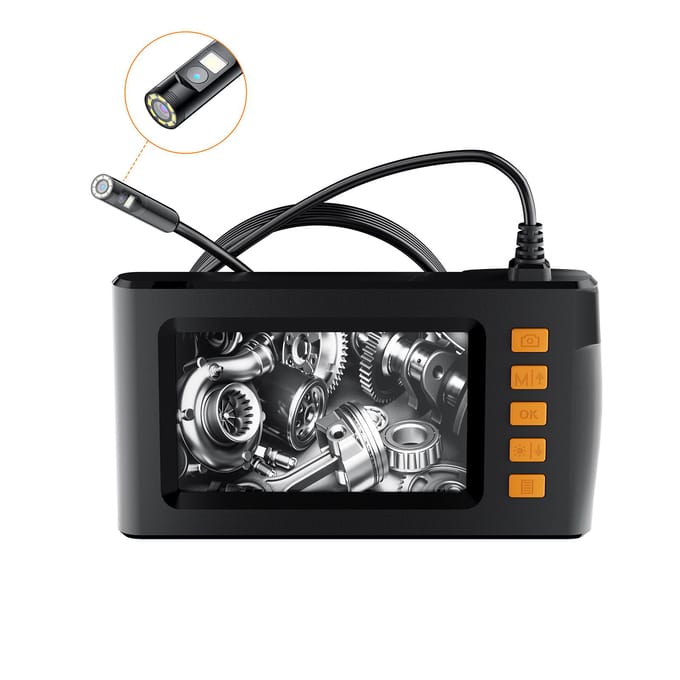 Dubbele Lens Borescope Endoscoop Camera met Licht 1080P Rioolcamera met 4,3 Inch LCD Scherm 2m black