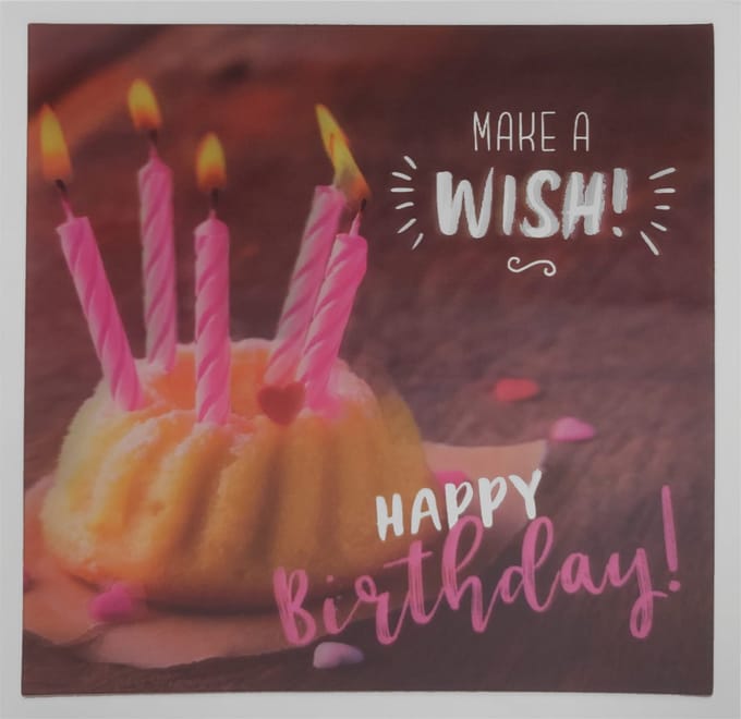 Depesche - 3D wenskaart met taart en de tekst "Make a wish, Happy Birthday" - 016