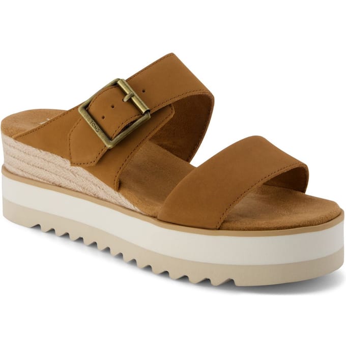 TOMS Diana Leren Dames Bruine Suiker Sandalen