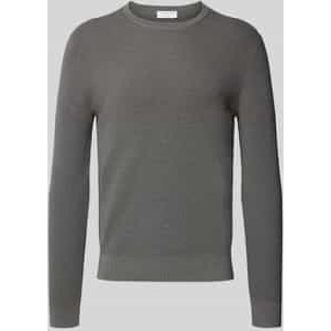 Regular fit gebreide pullover van mix van katoen en wol model 'Connor'