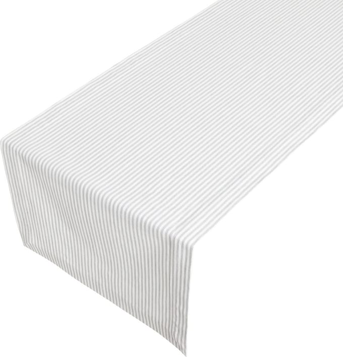 Medium Fine Stripe Tafelloper licht grijs 50x140cm